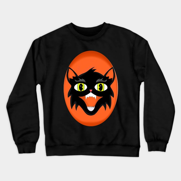 Vintage Halloween Cat Crewneck Sweatshirt by Art by Eric William.s